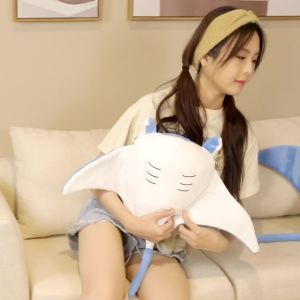 FCJOJO CASTLE Cartoon Fish Manta Ray Plush Toys Devil Ray Rajiformes Cute Mobulidae Plush Pillow Stuffed Soft Marine Life Dolls Gift 70/90cm