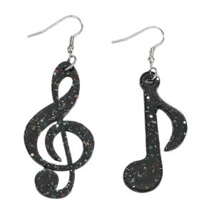Fashionable Cartoon Acrylic Music Note Dangle Earrings Trendy Ear Studs Handmade Jewewry for Women for Everyday Use