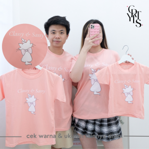 CAROTYLES S Kaos Couple Keluarga Motif BIG CATS Wanita Lengan Pendek Katun