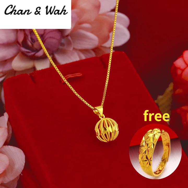 Korean Real 24K Gold Necklace Pendant for Women Gold Jewelry Lucky Fish Pendant  Chain Necklace Choker