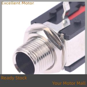 Excellent Ready Stock 2PCS 6.35mm Audio Jack 3Pin Stereo Audio Socket Microphone Welding Line