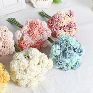 MIRELAE Multicolor Hydrangea Artificial Flowers Silk Petals 27 Heads Simulation Hydrangea Bouquet Creative Photo Props Floral Arrangement Home Decoration
