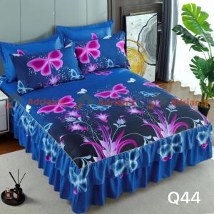 Klasik Berkualiti Tinggi 3IN1 KING QUEEN Set Cadar Ropol Set Cadar 2xSarungBantal1xCadar