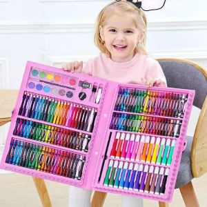 【Lowest Price】86Pcs Kids Super Mega Art Coloring Set Crayons Oil Pastels Color Pencils For Drawing