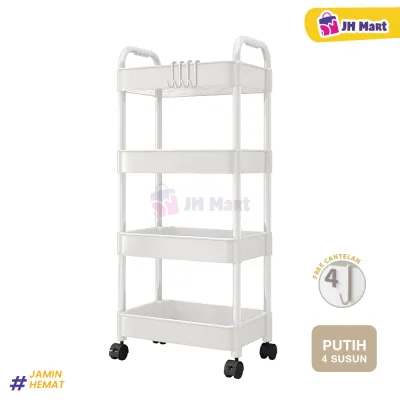 JH MART Rak Troli 4 5 Susun Serbaguna Rak Dapur Kamar tidur Rak Roda Kuat Multifungsi