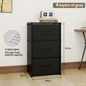 Multi-Layer Storage Cabinet with Drawers Fabric Organizer for Home Office Space Saving