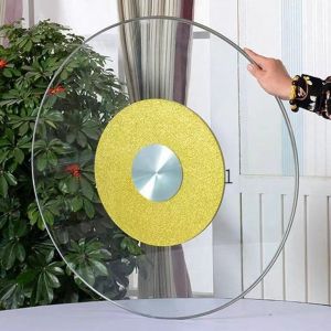 50-80cm Tempered Glass Turntable - Rotating Dining Table Top with Sturdy Base Lazy Susan for Kitchen