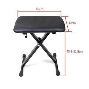 ‌เก้าอี้เปียโนปรับระดับ | ขา X แข็งแรงรับน้ำหนัก150kg | พับเก็บได้แบบบาง | พื้นที่นั่งเสริมฟองน้ำ | ส่งฟรีโค้ดลด