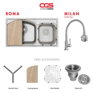 CGS Roma Kitchen Sink Sets (Lababo)  + CGS Milan Cold Taps (Gripo)
