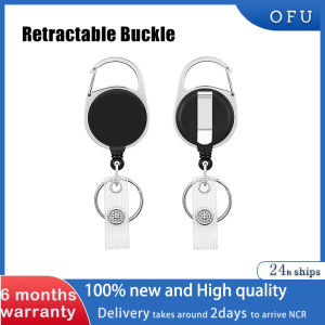 Quick Release ID Badge Reel with Carabiner and Retractable Clip for Office ID Cards Black ABS