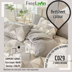 FineLivin KING Fitted Bedsheet  QuiltCover (Sold Separately)  100% Pure Cotton - Mix