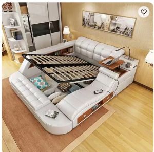 LXFSF 888 Luxury multifunctional tatami modern smart bed with storages USB Stereo Speakers & massage Recliner.