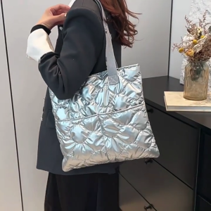 Women Quilted Commuting Bag Fashion Handbag All-matching Work Bag Large Capacity Top Handle Bag PU Leather Shoulder Bag