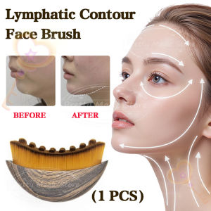 COD Contour Massager & Guasha Lymphatic Drainage Brush for Face V Shape Jawline Reduce Puffiness Portable with Storage Box Ergonomic Soft Facial & Jaw Contour Tool Multi-Use for Cleansing Blush Cream Lymphatic Contour Facial Massager Brush