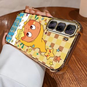 เคส PBZZ สำหรับ infinix hot 50 60 pro plus HOT 50 60 60i 5G เคสศัพท์ เคสนิ่ม ซิลิโคนกันกระแทก ดีไซน์ใหม่สวยงาม ใส การ์ตูนสีส้ม SJGZXXR01