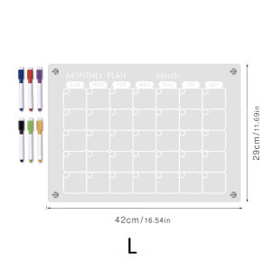 [MS]TYU368 แผ่นจดบันทึกแม่เหล็กอะคริลิคใสกระดานข้อความแผนรายเดือนการตกแต่งตู้เย็นแม่เหล็กบอร์ดแผนแม่เหล็ก