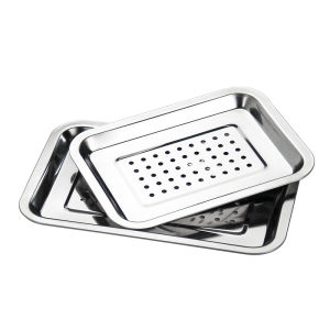 40x30cm Food Drying Cooling Tray Stainless Nampan Peniris Makanan Peniris Minyak