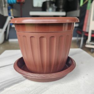 กระถางโรมัน 6 นิ้ว + จานรองกระถาง มีให้เลือก หลายสี สินค้าพร้อมจัดส่ง