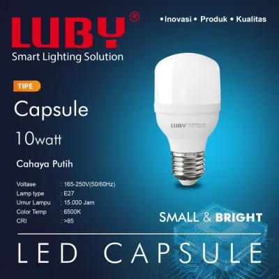 Lampu LED LUBY Capsule 5 10 14 18 28 38 45 50 Watt Bohlam Bulb cahaya putih Cool Daylight CDL 6500K E27 5W 10W 14W 18W 28W 38W W