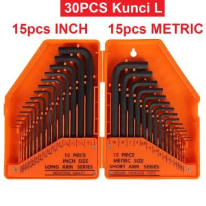 Kunci L 30 PCS Set Metrix Inch Camel Hexagonal Star Panjang Segienam Bintang Satin Allen Key Arm Series Inci Mili 0.7-1.0 MM 10mm Packet