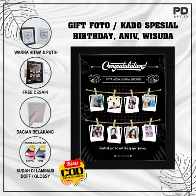 Kado buat pacar cowok 1 paket ultah / Cetak Foto Plus Bingkai Kaca Minimalis / Bingkai Wisuda / Bingkai Kayu / Cetak Foto 10R Plus Frame / Gift Foto / Kado ulang tahun wanita / Paket kado ulang tahun cowo / Guft Foto Polaroid