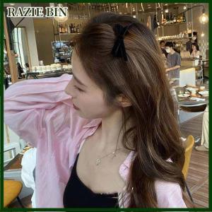 RAZIE BIN 2PCS Korean Style Solid Color Vintage Velvet Bow Hair Clip Cute Hairpin Side Clip Girls Sweet Cool Barrettes Hair Accessories