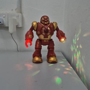 Action Robot Toy Kids / Adults – Red and Gold Design with Sound Light and Forward Walking Features