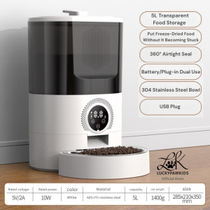 5L Auto Pet Smart Cat Feeder Cat Timed Quantitative Remote Automatic APP Feeder Cat Food Dog Food Smart Feeding Machine