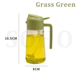 SOHO Oil Pot 2-In-1 Oil Bottle 470ml Cooking Oil Container Bottle Condiments Organizer Bottle Oil Sprayer Bottle Condemets Organizer Bottle Condiments Container Oil Sprayer For Air Fryer Oil Spray