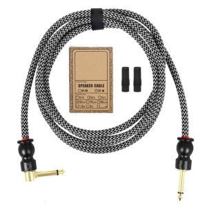 Guitar Cable 6.35mm 1/4inch Guitar Lead Right Angle Guitar Cable Guitar Amp Lead Braided Noiseless Sound Instrument Lead