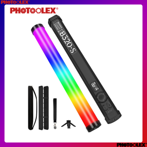 PHOTOOLEX B320-S ไฟแท่ง RGB อุณหภูมิสี 2500-9900K CRI 96+ แบตเตอรี่ 5200mAh กำลังไฟ 10W LED 180 ดวง แม่เหล็ก ความสว่าง 1200Lux Type-C รีโมต แอปควบคุม