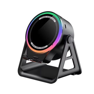 360° Rotation Wireless Induction Speaker Bluetooth Mode Magnetic Phone Stand Sound 8 RGB Lights