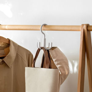 360 Degree Rotating Scarf Tie Belt Clothes Hanger Plastic Closet Organizer Storage Rack Holder Hook with 4 Claws Handbags Hats Hooks