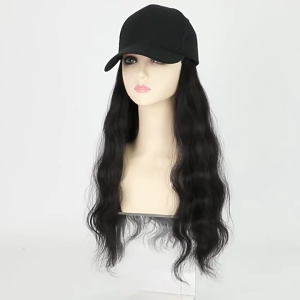 Baseball Cap Hair Wig Baseball Cap With Hair Extensions For Women Baseball Wig Hat Long Wavy Wig Curly Wig Hat With Hair