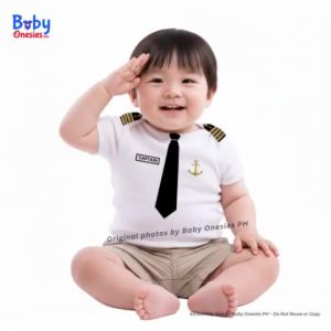 Seaman Baby Onesie with Name Nautical Career Outfit 0–18 Months Cotton Baby Clothes PH