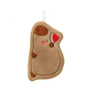 Cute Capybara Polyester Hand Towel for Quick Drying Soft and Absorbent Hand and Face Cloth for Daily Use