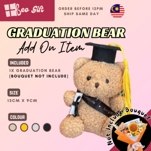 13cm Cute Graduation Bear Convocation Bear Plush Teddy Bear Plush Brown Convo Patung Graduasi Gift Doll