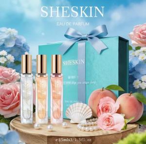 SHESKIN 3in1 Womens perfume gift box ( Fresh/Sweet/Elegant ) 15ML*3 Minyak Wangi Premium Wangi Bunga Wangi long-lasting 24