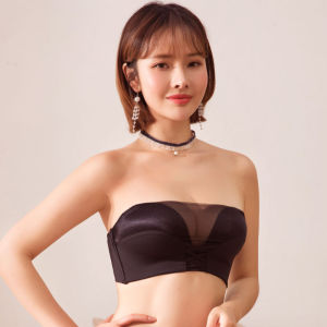 INTIMA ABC Cup Plus Size Strapless Bra for Women Push Up Tube Top Invisible Underwear Wireless Non-slip Removable Straps Suitable for The Wedding / Off-shoulder Wear / Party