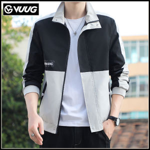 SGG เสื้อแจ็คเก็ตผู้ชาย แฟชั่น เกาหลี เสื้อแจ็คเก็ต เสื้อกันลม บูรูสปอร์ท เสื้อผ้า วางโน้ม Zip Up Varsity Jacket