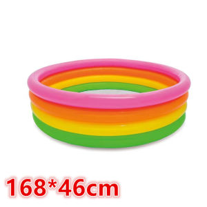 Inflatable Round Swimming Pool 114m/147m/1.68 m /4-Ring Inflatable Outdoor for Kids good quality Child Swimming Pool COD 168*46cm With Electric pump