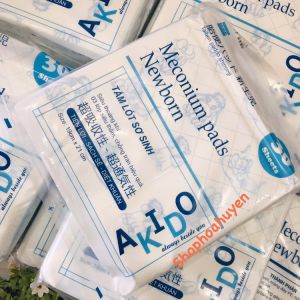 Combo 150 Tấm lót dùng một  lần cho bé sơ sinh / tã lót phân su 3 lớp siêu thấm hút Akido 20x20cm