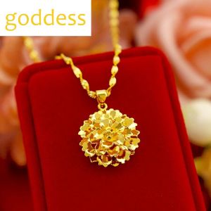 916 Gold Necklace Pawnable for Women buy 1 take 3 Multilayer Flower Pendant Necklace for Women Saudi Gold Jewelry Set Gold Necklace Aesthetic Gifts for Women