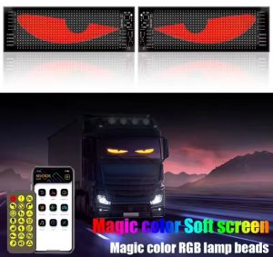 Truck Car Moving Eyes LED Display Light RGB Matrix Panel Light Bluetooth App Control Programmable Flexible Screen Led Car Light