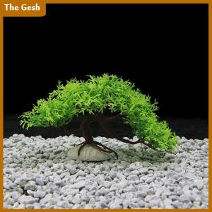 [The Gesh] Fish Tank Decoration Ornaments Simulated Pine Trees Plants Decorations Creative Landscaping Craft ornaments Plastic Water Plants Flowers Trees Accessories