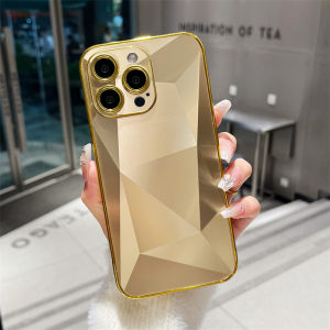 KISSCASE Luxury Plating Diamond Pattern Phone Case For iphone 15 14 13 12 11 Pro Max Plus AG Matte Lens Protection All-inclusive Acrylic Anti-fall Shockproof Back Cover For iphone X XR XS Max