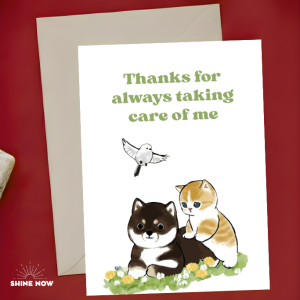Mofusand Thank You Card Cute Appreciation Greeting Card Aesthetic Gift Cat Cute Card