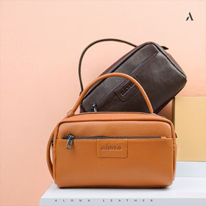 Alona Leather - Premium Pouch Handbag Wanita Bahan Kulit Model Terbaru Fashionable Kekinian Simpel