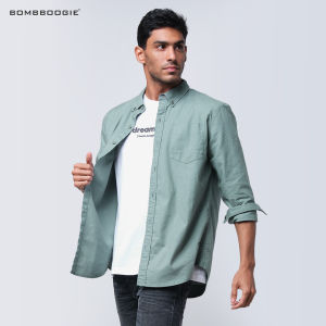 Bombboogie Kemeja Pria Regular Stinger Green Sage 24920B5SA