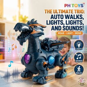 Electric Dinosaur Toy Walking Crawling Climbing With Light Music Sound Kids Gift Indoor Play